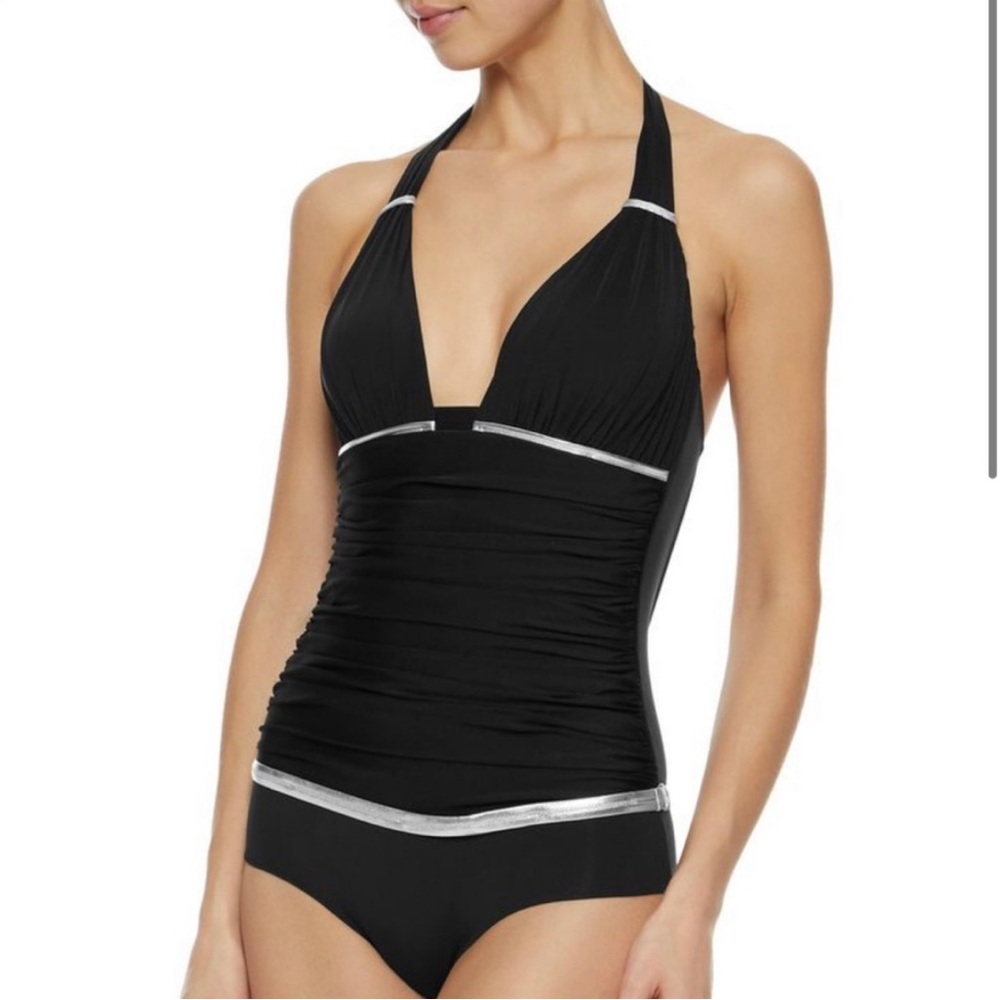 EUC La Perla ruched halter neck swimsuit - Picture 2 of 6